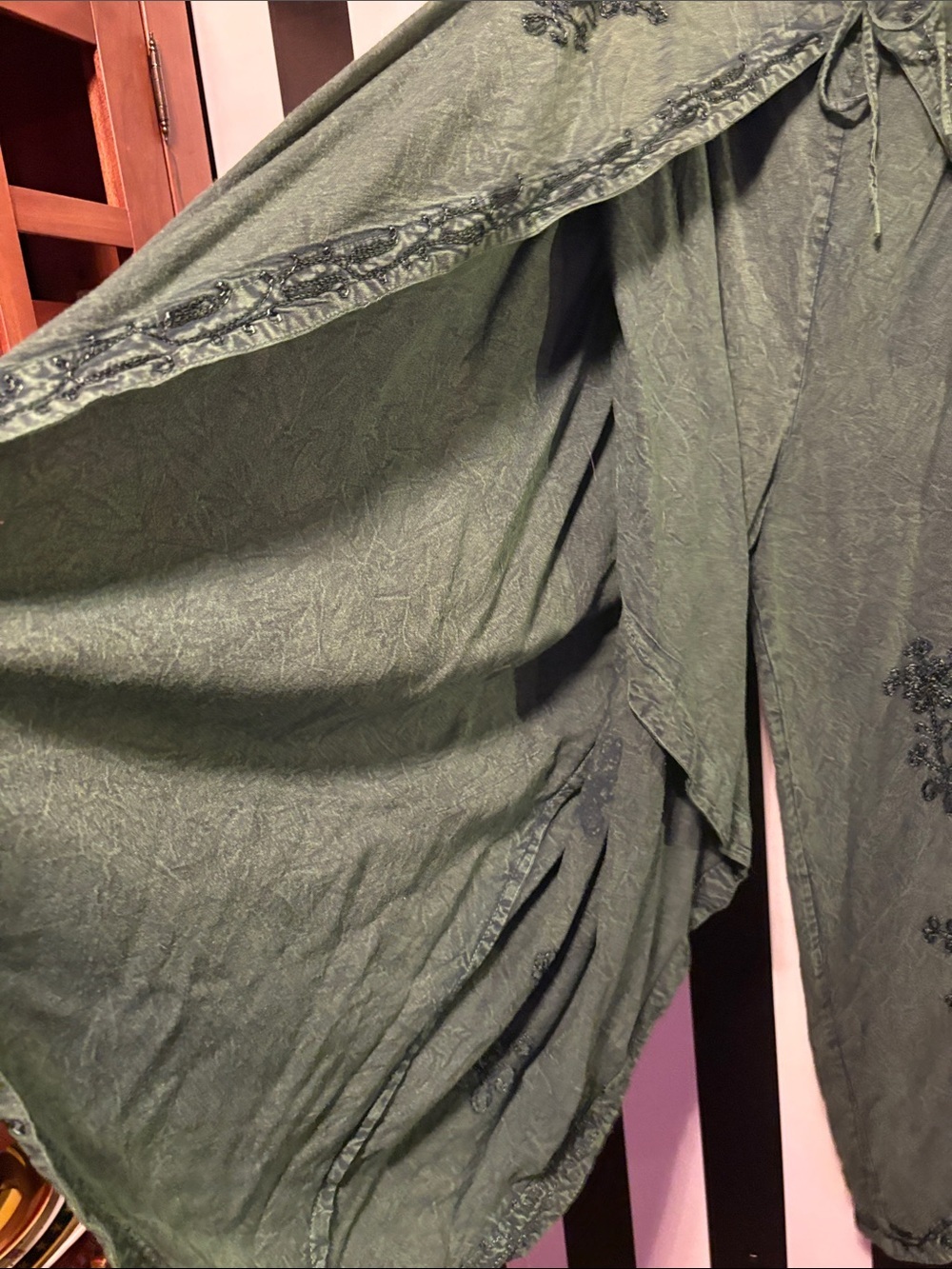Women’s Green Tie-Front Harem Pants Hippie Whimsigoth Small/Medium 2-6/8 NWT New - Picture 8 of 10